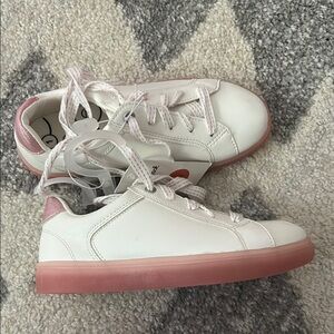Girls Pink and White Sneakers